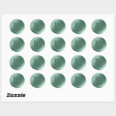 Autocollants de cire à double monogramme vert mous (Feuille)