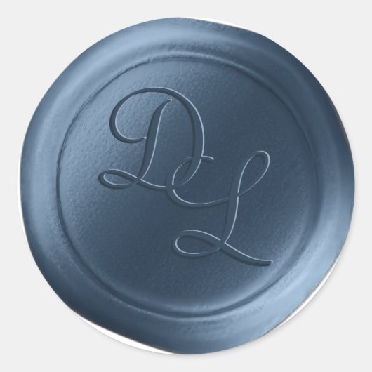 Autocollants de cire Monogramme bleu marine 2 (Devant)