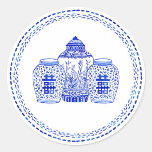 Autocollants de classique de pot de gingembre