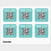 Autocollants de code QR bleu turquoise personnalis (Feuille)