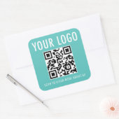 Autocollants de code QR bleu turquoise personnalis (Enveloppe)