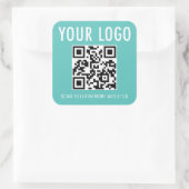 Autocollants de code QR bleu turquoise personnalis (Sac)
