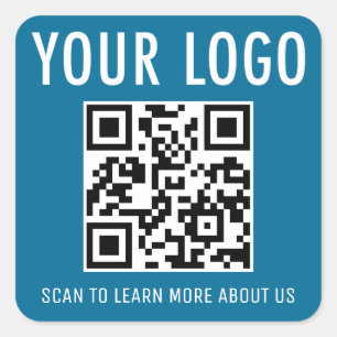 Autocollants de code QR carrés logo personnalisé b