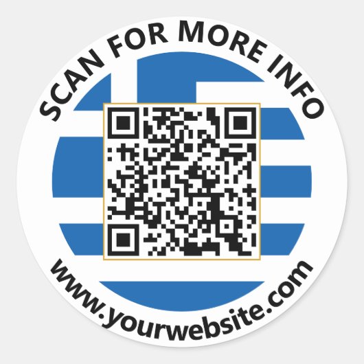 Autocollants de code QR de Grèce moderne, Drapeau  (Devant)