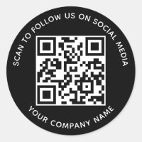 Autocollants de code QR des médias sociaux Noir Sc