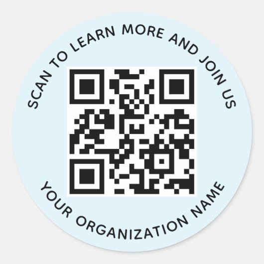 Autocollants de code QR d'organisation Rond Bleu C (Devant)
