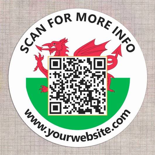 Autocollants de code QR du pays de Galles moderne,