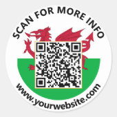 Autocollants de code QR du pays de Galles moderne, (Devant)