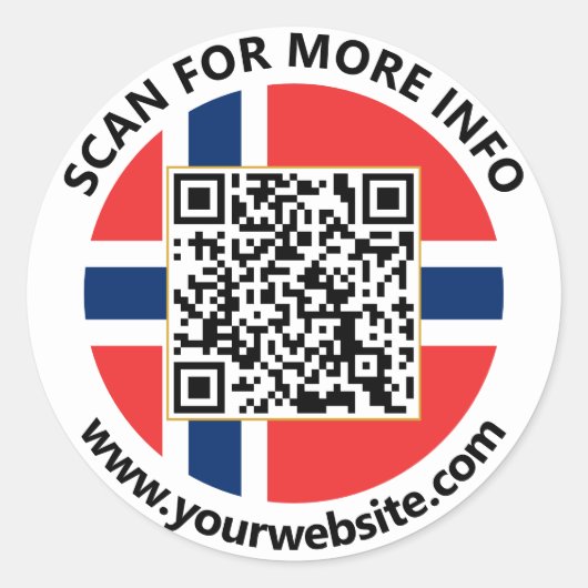 Autocollants de code QR Norvège moderne, Drapeau n (Devant)