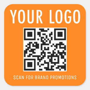 Autocollants de code QR Orange Logo de l'entrepris