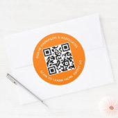 Autocollants de code QR orange personnalisés nom d (Enveloppe)