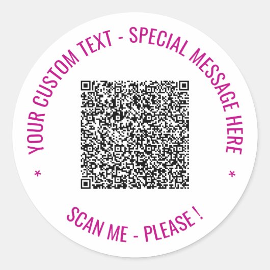 Autocollants de code QR personnalisé et de texte V (Devant)