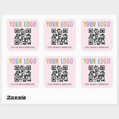 Autocollants de code QR rose Logo de l'entreprise  (Feuille)