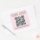 Autocollants de code QR rose Logo de l'entreprise  (Enveloppe)
