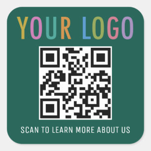 Autocollants de code QR vert personnalisés Logo d'
