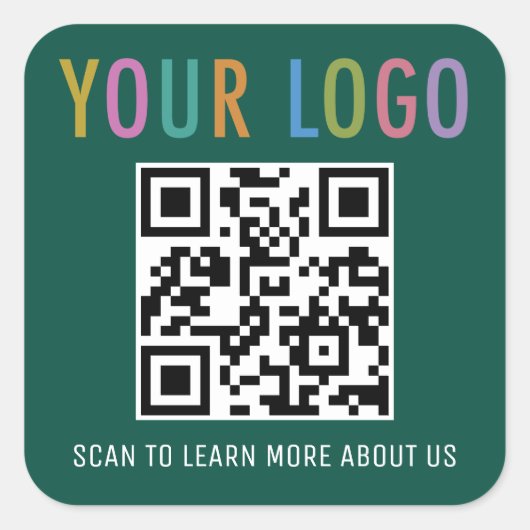 Autocollants de code QR vert personnalisés Logo d' (Devant)