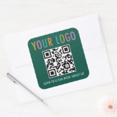 Autocollants de code QR vert personnalisés Logo d' (Enveloppe)