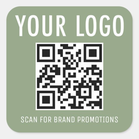 Autocollants de code QR vert sauge affaires logo c (Devant)