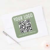 Autocollants de code QR vert sauge affaires logo c (Enveloppe)