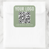 Autocollants de code QR vert sauge affaires logo c (Sac)