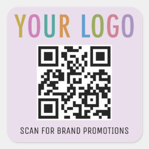 Autocollants de code QR Violet Lilas Logo 1,5 pouc