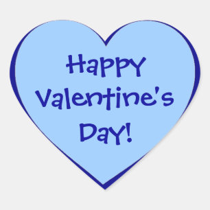 autocollants de coeur bleu Heureuse Sainte-Valenti
