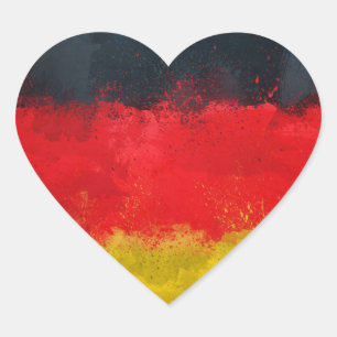 Autocollants de coeur de drapeau de l'Allemagne,