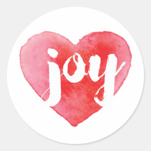 Autocollants de coeur de joie d'aquarelle
