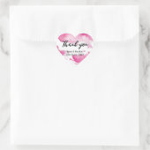 Autocollants de coeur Merci mariage aquarelle (Sac)