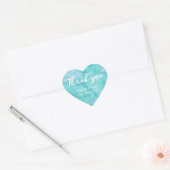 Autocollants de coeur Merci mariage aquarelle (Enveloppe)