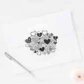 Autocollants de coeur noir et blanc (Enveloppe)
