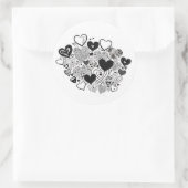 Autocollants de coeur noir et blanc (Sac)