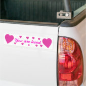 Autocollants de coeurs roses sur fond blanc Vous ê (Sur camion)