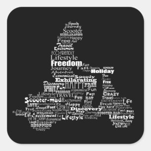 Autocollants de collage de mot de scooter
