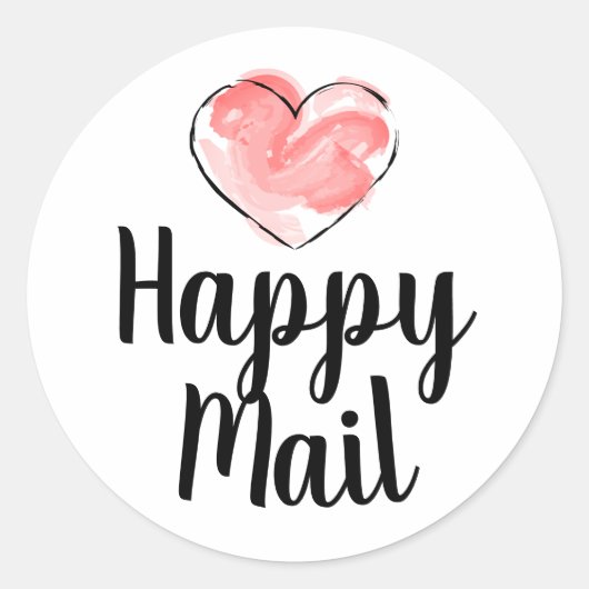 autocollants de commerce de courrier heureux rond (Devant)