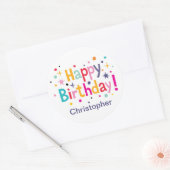 Autocollants de confettis d'anniversaire rétro (Enveloppe)