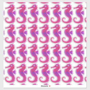 Autocollants de contour de Neon Seahorse (feuille)