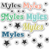 Autocollants de contour de nom personnalisé pour e (Devant)