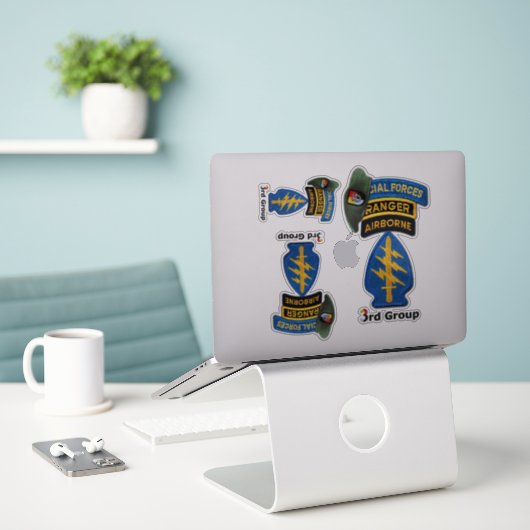 Autocollants de contour du 3e groupe des forces sp (Ordinateur portable sur le bureau)