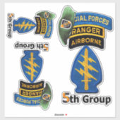 Autocollants de contour du 5e groupe des forces sp (Feuille)