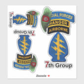Autocollants de contour du 7e groupe des forces sp (Feuille)