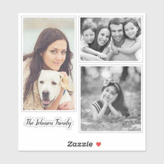 Autocollants de contours photo de famille personna (Feuille)