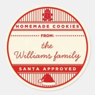 Autocollants de cookies faits maison Père Noël per