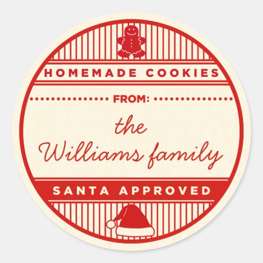 Autocollants de cookies faits maison Père Noël per (Devant)