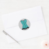 Autocollants de corset élégant bleu sarcelle léopa (Enveloppe)
