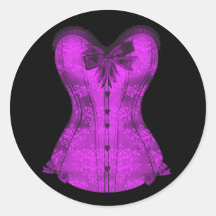 Autocollants de corset noir et violet élégants