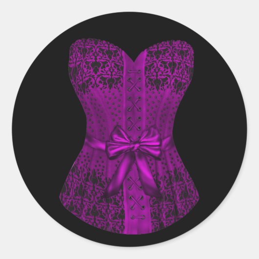 Autocollants de corset noir et violet élégants (Devant)