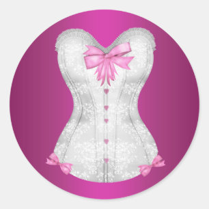 Autocollants de corset rose chaud élégant