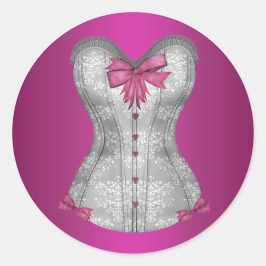 Autocollants de corset rose chaud élégant (Devant)