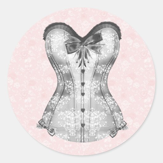 Autocollants de corset Rose rose élégante (Devant)